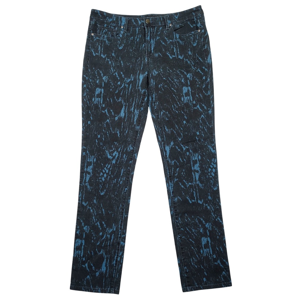 Calvin Klein Jeans Ultimate Skinny Women 32/14 Blue Marble Woodgrain Denim